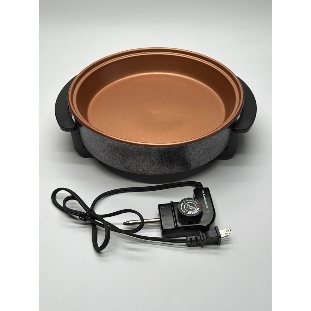 Ovente Electric Frying Pan FPB-001-4-2 Copper Non-Stick 1400W Round Skillet Grey